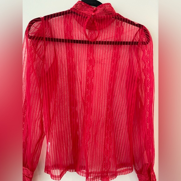 Shein Sheer Red Blouse - Picture 2 of 2